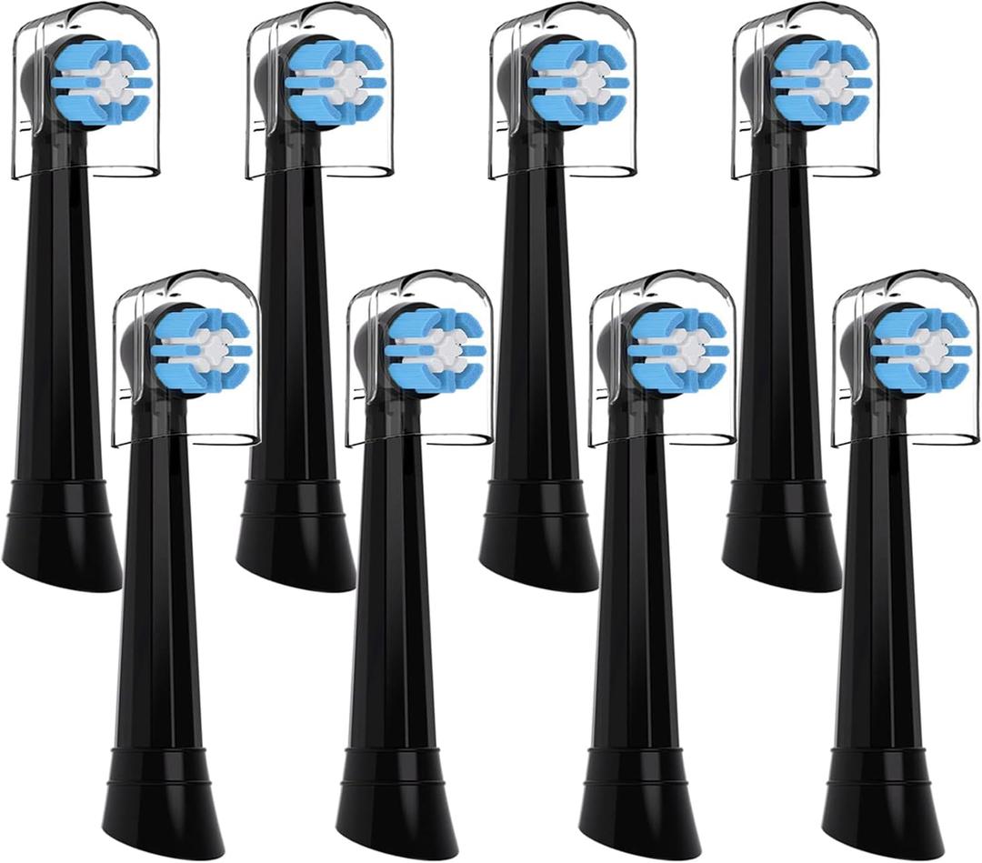 Toothbrush Replacement Heads for Oral b iO Electric Toothbrush, Refill Compatible with Oral b io 3, 4, 5, 6, 7, 8, 9, 10 Series, Dupont Soft Bristles, 8 Pack, Black