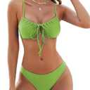 ZAFUL Women High Cut Bikini Sets String Sexy Swimsuit Two Piece Underwire Bathing Suit Brazilian Cheeky Cut Out Cute Swimwear (Medium)