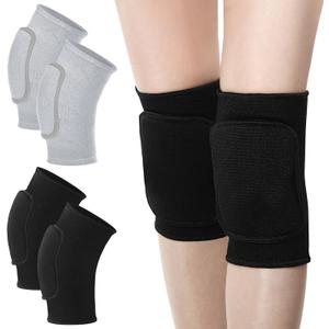 Zomiboo 4 Pcs Kids Knee Pads for Skating Dance Volleyball Knee Pad Anti Slip Sponge Kneepads Soft Elastic Protector for Dancers Girls Boys Sports Dance Skating Cycling (X-Small, Black, Gray)