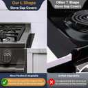 Stove Gap Covers Stainless Steel, Stove Gap Filler, Range Trim Kit for Stove, Counter and Oven, Easy Clean with Heat Resistant, Retractable from 13.8" to 27.5", Width 0.79", Black, 2Pcs