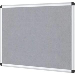 VIZ-PRO Notice Board Felt Gray, 36 X 24 Inches, Silver Aluminium Frame