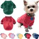 FabriCastle Christmas Dog Sweater, 2-Pack Dog Clothes, Soft and Warm Pet Jackets for Small Dogs & Cats, Winter Pet Apparel Costumes, Puppy Outfits (Dark red,Dark Green, Large)