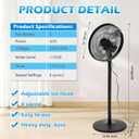 2 Pack 16" Oscillating Pedestal Stand Fan, 8 Speed, 50 DB Quiet, Black Heavy Duty Industrial Standing Floor Fan with 9 H Timer for Home, Living Room, Kitchen, Office