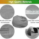 Premium Corduroy Stuffed Animal Storage Bean Bag Chair Cover (No Filler) For Organizing Plush Toys Or Textile Stuffable Bean Bag Sack For Adults Lazy Chair Playroom Washable Cover, Grey, X-Large