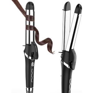 Hair Straightener and Curler 2 in 1, Flat Iron Hair Straightener, Curling Iron 1 1/4 Inch Ceramic, Flat Iron Curling Iron in One Dual Voltage Travel with Adjustable Temp for All Hair Types