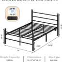 Jenmit Full Size Bed Frame with Charging Station & LED Lights, Metal Platform Bed Frame with Headboard and Footboard, Storage Space Under Bed, No Box Spring Needed, Noise Free, Easy Assembly, Black