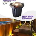 MALORY Brass Top Cover Landscape Well Lights, (4.6''H) 12V Low Voltage Outdoor In Ground Lights,Landscape Lighting for Pathway, Driveway and Garden 10-Pack Without Bulb (Flat Top)