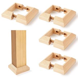 CroBlissful 4 Pcs 6" Actual 5.5" x 5.5" Deck Post Base Cover Wood Split Post Cover Skirts for Balcony Decks Railing Mailbox Stairs Risers Porches