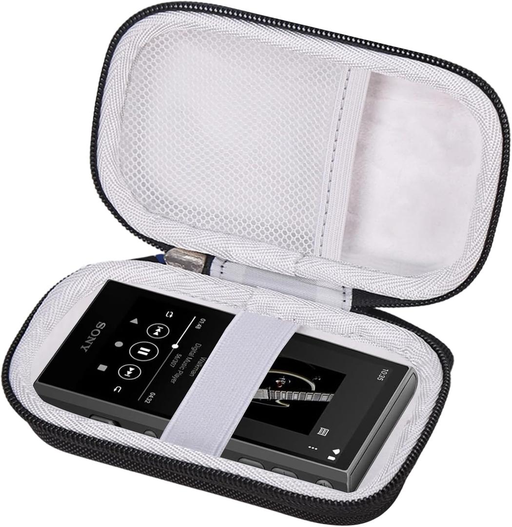 Case for Sony NW-A306 32GB Hi-Res Portable Digital Music Player with a Mesh Pocket for Earbuds Cable (Case Only) (Black)