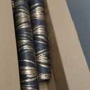 Boho Ripple in Bracken Wallpaper Metallic Gold on Matt Black Shimmer Wallpaper 20.8"x 393.0" Non-Woven Thick Textured Wall Paper