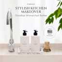 Modern Luxe White Kitchen Soap Dispenser Set with Tray, Lotion Dishwashing Liquid Detergent Hand and Dish Soap Dispenser Set, Dual Refillable Pump Bottles for Kitchen and Bathroom Countertop Farmhouse