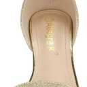 Allegra K Women's Glitter Ankle Strap Stiletto Heel Sandals (9, Champagne Gold)