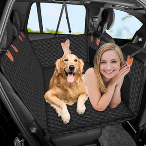 Truck Back Seat Extender for Dogs  Waterproof Full Size Pickup Pet Seat Cover with Door Protection, Hard Bottom Holds 400 lbs Dog Hammock for F150, RAM 1500 & More