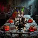 Halloween Decorations, Animatronic Scary Talking Clown with Motion, Biking Clown Decors, Touch and Sounds Activated, Indoor or Covered Outdoor Halloween Decorations, Haunted House Props