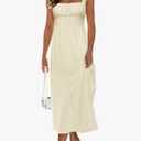 LUXVEER Women's Floral Corset Dress 2025 Summer Sleeveless A Line Bustier Midi Milkmaid Dress Flowy Cottagecore Sundresses XL