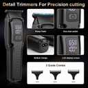 QREEYX Professional Hair Clipper for Men, 3 in 1 Hair Clipper Beard Trimmer and Electric Foil Shaver Set with LED Display, Cordless Grooming Kit for Home, Travel, Barber, Ideal Gift for Him