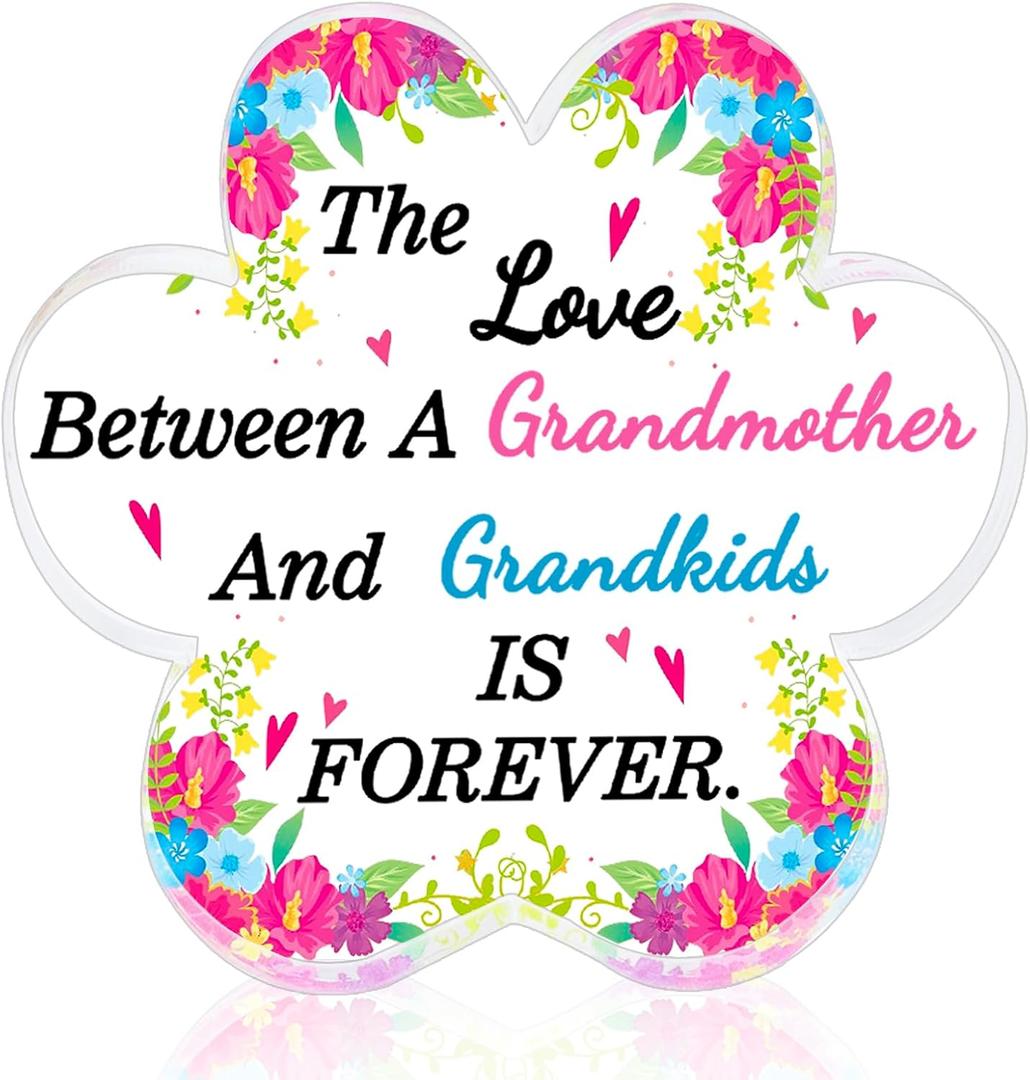 Grandparents Gifts For Grandma Best Grandma Best Gifts For Grandma Christmas Christmas Gift Birthday Gift From Grandson Granddaughter Acrylic Flower Plaque Decor