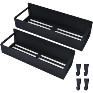 Magnetic Storage Shelf Space Saving Refrigerator Organizer, Rustproof Kitchen Wall Rack with Adjustable Compartments(S and L)