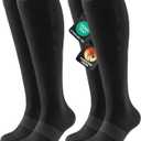 PULIOU Cooling Compression Socks for Women Men, 20-30 mmHg Circulation for Nurses, Travel, Flying, Running, 2 Pairs (Large-X-Large, Black)