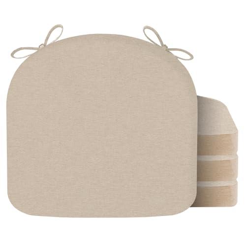 Nordjager Chair Cushions for Dining Chair Seat Set of 3 Memory Foam Chair Pads Help You Relief from Sedentary Discomfort in The Office or Kitchen and Dining Rooms(17" x 16" x 2.5", Beige)