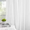 White Linen Semi Sheer Curtains for Living Room 95 Inch with Hooks & Rings | Light Filtering, Pinch Pleated Linen Textured Window Drapes for Office Sliding Glass Doors, 2 Panels Set, Back Tab, 40"W