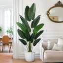 YEPDIN Artificial Bird of Paradise Plant 6 Ft Tall Fake Banana Leaf Plant for Indoors and Outdoors,Faux Palm Tree with Plastic Pot for Office and Home Decor,L180