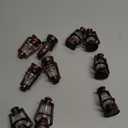 ARTIBETTER 10Pcs Mini Lanterns for Christmas Decor, Vintage Dollhouse Garden Lantern Crafts, Rustic Miniature Oil Lamp for Holiday Tabletop, Fireplace, and DIY Displays 2Inch Bronze