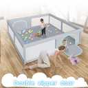 besuhot Large Baby Playpen 79x79 Inch, Playpens for Babies and Toddlers, Indoor & Outdoor Extra Large Kids Activity Center, Baby Play Yard with Zipper Gates.
