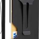Slim Wallet for Men,RFID Blocking Minimalist Metal Wallet, Money Clip/Cash Holder, Front Pocket Aluminum Credit Card Holder, Ideal Gift for Men-Matte Black