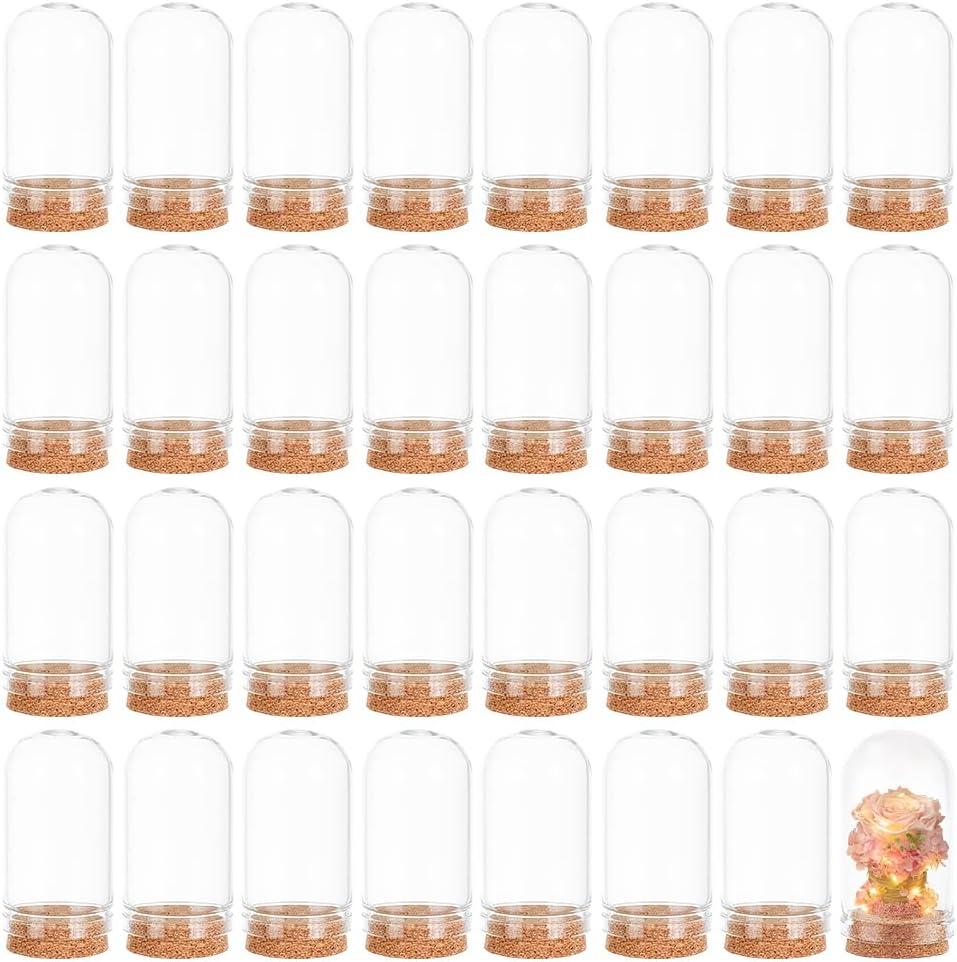 BENECREAT 32Pack 15ml Glass Jars Decorative Bottles with Cork Stoppers Display Dome Glass Display Cloche for Wedding Party Favors, Arts, Mother's Day Decorations
