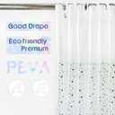 Riyidecor Clear Shower Curtain Liner 72Wx72H Inch Holographic Iridescent Sheer Plastic Glitter Star Premium Light Weight Thin PEVA Transparent Bathroom Decor Waterproof 12 Pack Plastic Hooks