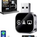 2026 Upgraded 3-in-1 Wireless CarPlay Adapter for iPhone & Android Auto, 5.8G WiFi No-Lag Dongle, Wired to Wireless Converter with Mirror Link 4K Streaming, Fits 98% Cars (USB-A/C)