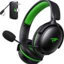 Wireless Gaming Headset for XBOX Series X|S|One, PC, PS5, PS4, Mac, Switch, Gaming Headphones with 2.4GHz, Bluetooth 5.4, 53MM 3D Stereo Sound, 60H Battery, Detachable Noise Canceling Mic, 3.5mm Wired (Black-Green)