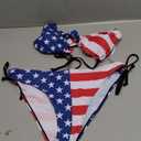 SWIMLANCE Women Triangle Halter Thong Bikini Set Ruffle Sexy String Two Piece Swimsuit Bathing Swimwear, Large
