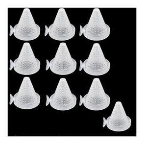 MTQY 10PCS Aquarium Live Red Worm Feeding Cone Cup Plant Cup Brine Shrimp Plastic Fish Feeder Aquarium Live Red Worm Bloodworm Fish Feeder Cone Feeder with Suction Cup