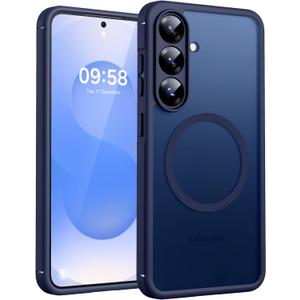 TOCOL Magnetic for Samsung Galaxy S25 Case, Upgraded Full Camera Protection, Compatible with Magsafe, Drop Protection Slime Clear Back Cover for Samsung Galaxy S25 6.2-Inch (Blue)