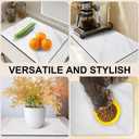 3 x 27.2" x 17.3" Dish Drying Mat for Kitchen Counter, Absorbent Hide Stain Rubber Backed Coffee Mat, Easy Clean, Eco-friendly, Heat-resistant, Large Kitchen Drying Mat, White Marble