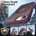 HuwaiH 360 Rotatable Magnetic Ring Stand for iPhone 16e Case, Compatible with MagSafe, Military-Grade Shockproof, Anti-Scratch Matte Translucent Phone Case for iPhone 16e(Burgundy)