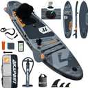 AKSPORT 11' Inflatable Stand-Up Paddle Board with Upgraded SUP Accessories Kit | Extra Wide 34" Design | Non-Slip Deck | Premium SUP Board for Adults & Youth of All Levels