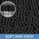 Bcoimo Bathroom Rugs 24x17, Bath Mats for Bathroom Non Slip with Rubber Backing,High Absorbent Microfiber Bath Rugs Quick Drying, Machine Washable, Durable Decor, Black