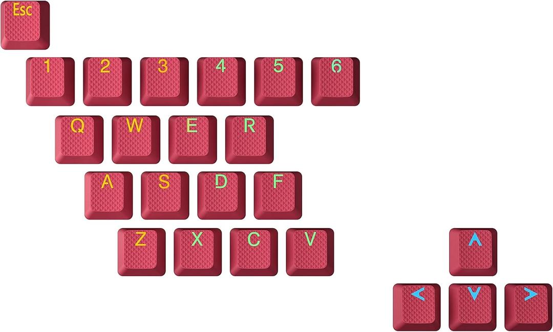 Ranked Rubber Keycap Set | Double Shot Translucent | OEM Profile for Mechanical Gaming Keyboard (Viva Magenta, 23 Keys)