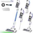 Cordless Vacuum Cleaner with Self-Standing, 45KPA Stick Vacuum, 88,000RPM Brushless Motor & LED Display, Anti-Tangle, Lightweight Vacuum Cleaners for Home, Pet Hair, Hardwood Floors, Azure