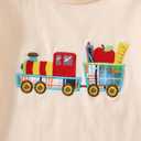 Toddler Boy Back to School Outfit First Day of School Shirt+Striped Shorts Summer Clothes Set (White)