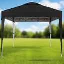 10x10 ft Pop Up Canopy Tent, Heavy Duty Commercial Patio Shelter for Outdoor Events, Parties, All Weather Waterproof Instant Setup with Roller Bag, Bonus 4 Sand Bags - Black
