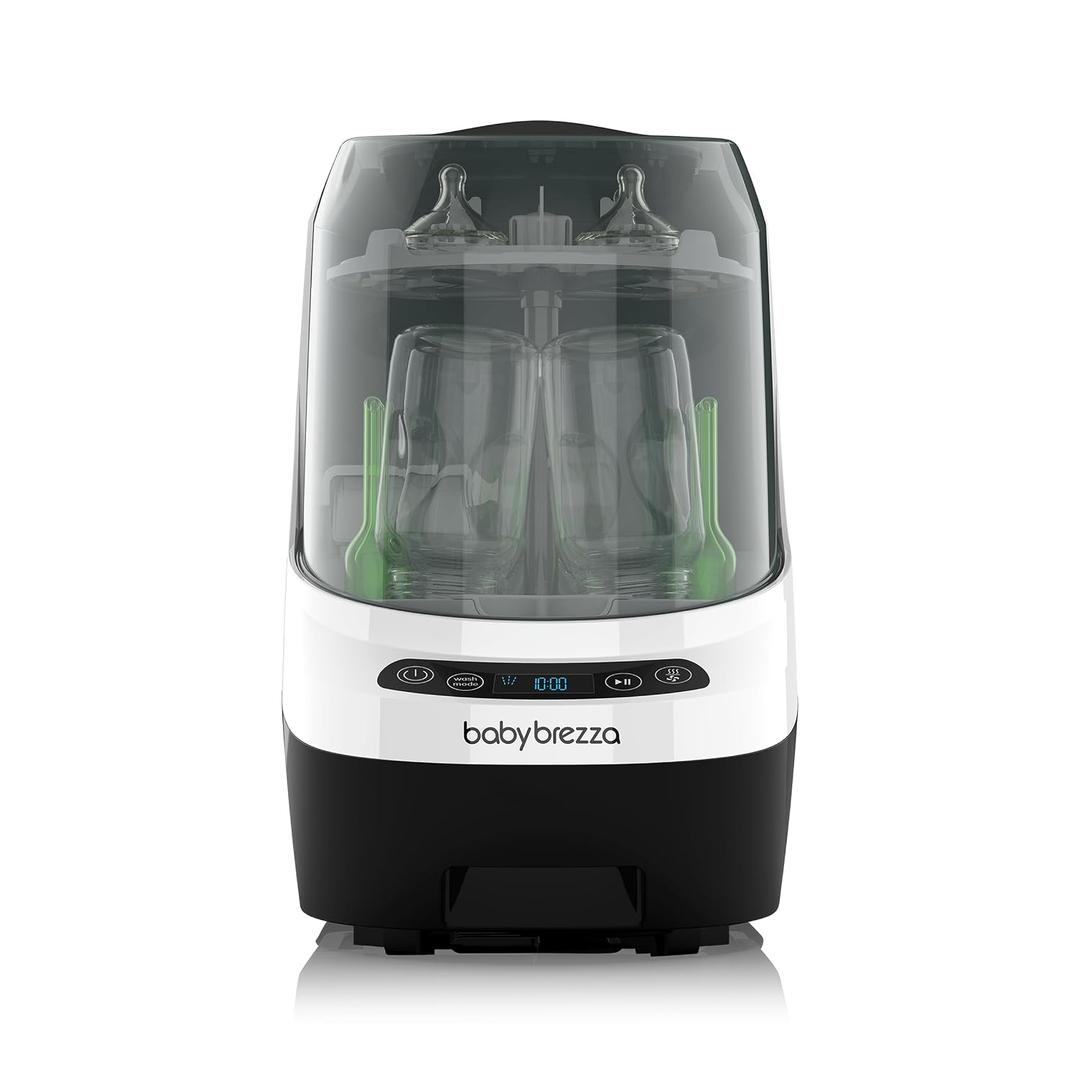 Baby Brezza Baby Bottle Washer Pro - Clinically Proven Better Cleaning - Washer, Sterilizer + Dryer In One Appliance for Essentials like Bottles + Pump Parts – Machine Replaces Brushes + Racks