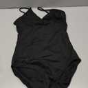 Women Camisole Ballet Leotards for Dance Gymnastics Outfits Drawstring, Full Front Lining (Medium, Black)