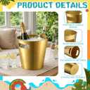 meekoo 32 Pack Gold Ice Buckets for Parties, 3l Plastic Beverage Bucket with Handle, Large Drink Tub Cooler for Champagne, Wine, Beer, and Soda, Beverage Tubs for Wedding, Bar, Table Display