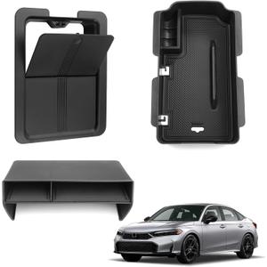 Thenice for 11th Gen Civic Center Console Organizer Armrest Box Tray Glovebox Hidden Storage Compartment Compatible with Honda Civic 2026 2025 2024 2023 2022 Accessories -3PCS