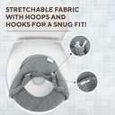 Soft Toilet Seat Cover - Plush & Thick Fabric Toilet Seat Warmer for Round & Elongated 14x18" Toilet Seats - Reusable, Machine-Washable, Easy-Install - Gift-Ready Packaging - Frost Gray