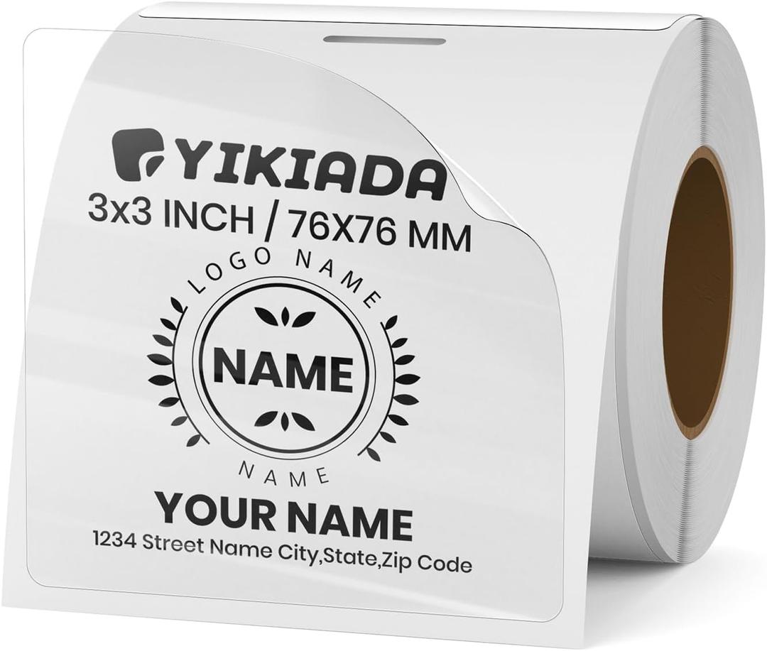 Clear Thermal Labels Vinyl 3  3 Inch Self-Adhesive Rectangle Stickers Roll Waterproof Printer Direct Decals Package Seal for QR Code Envelope Office Retail Home 200 PCS